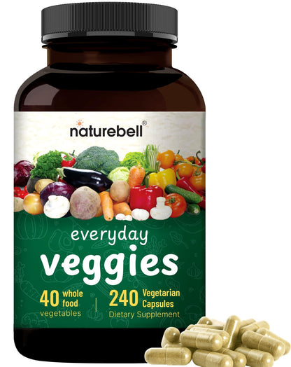 Fruit and Veggies Supplement – 480 Total Vegetarian Capsules | Balance of Natural 40 Whole Fruits & Veggies Blend | Fresh Superfood Formula with Vitamins and Minerals – Non-GMO - dailyvitalstore