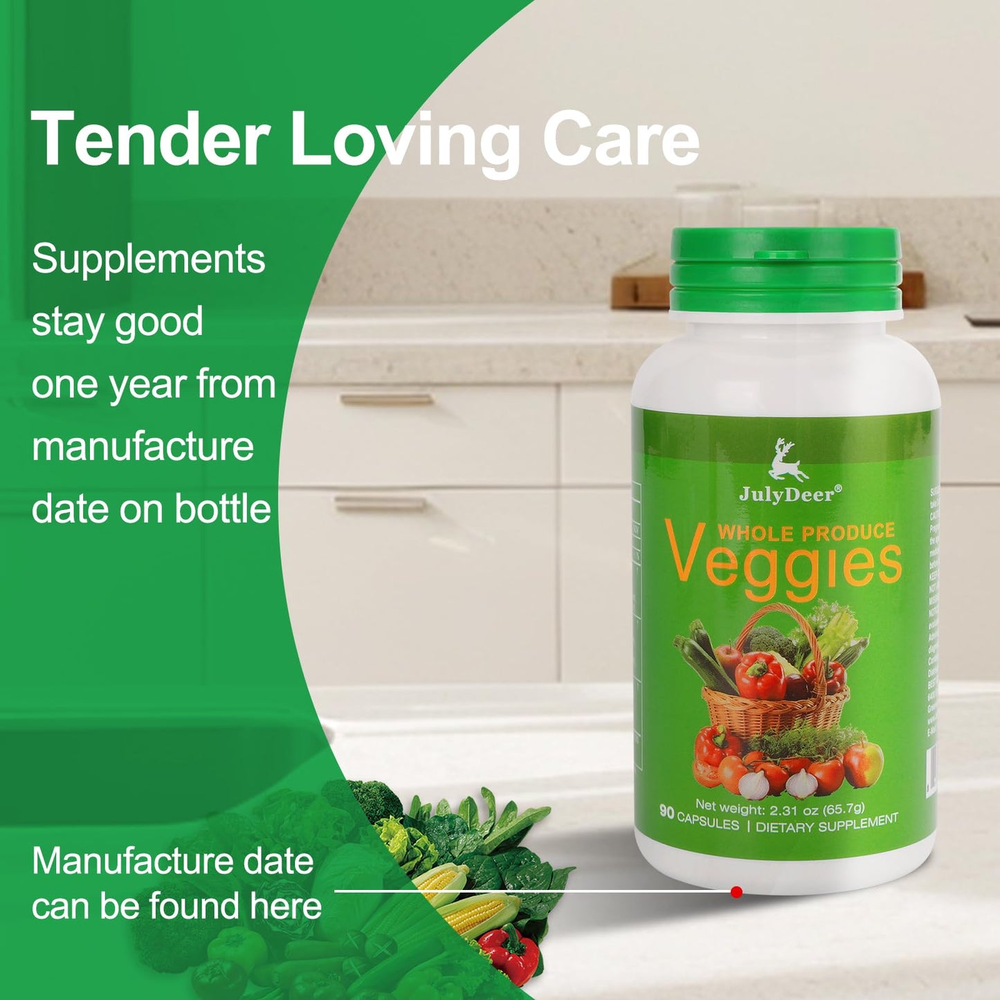 Fruit and Veggies Supplement Ingredients Natural – 2 Bottles 180 Total Vegetarian Capsules | Balance of Natural 16+18 Whole Fruits & Veggies Blend | Fresh Superfood Formula with Vitamins and Minerals - dailyvitalstore