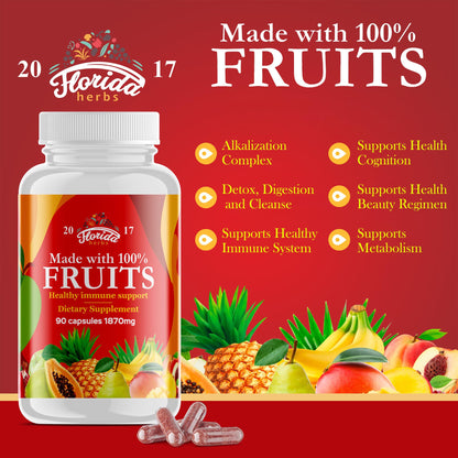 Fruits and Vegetables Supplement - 90 Fruit and 90 Veggie Capsules - Nature Vitamins, Balance of Fruits and Veggies Supports Energy Balance, Soy Free, Vegan Capsules - 90 Count (Pack of 2) - dailyvitalstore