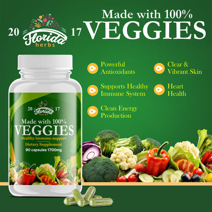 Fruits and Vegetables Supplement - 90 Fruit and 90 Veggie Capsules - Nature Vitamins, Balance of Fruits and Veggies Supports Energy Balance, Soy Free, Vegan Capsules - 90 Count (Pack of 2) - dailyvitalstore