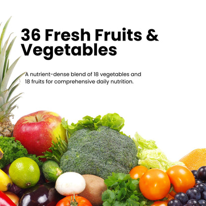 Fruits and Veggies Supplement, 36 Fruits & Vegetables with 24 Essential Vitamins, Minerals & Trace Elements,High in Fiber for Digestion & Constipation Relief,Daily Nutritional Support,120 Capsules - dailyvitalstore