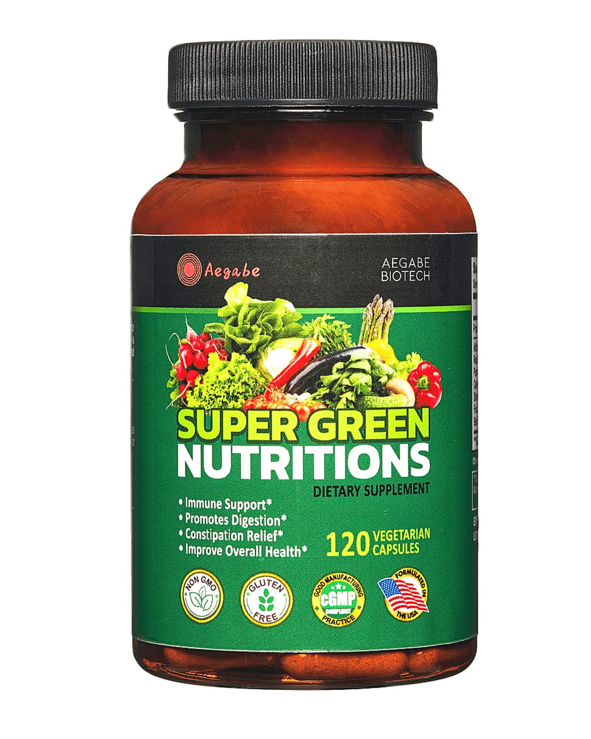 Fruits and Veggies Supplement, 36 Fruits & Vegetables with 24 Essential Vitamins, Minerals & Trace Elements,High in Fiber for Digestion & Constipation Relief,Daily Nutritional Support,120 Capsules - dailyvitalstore