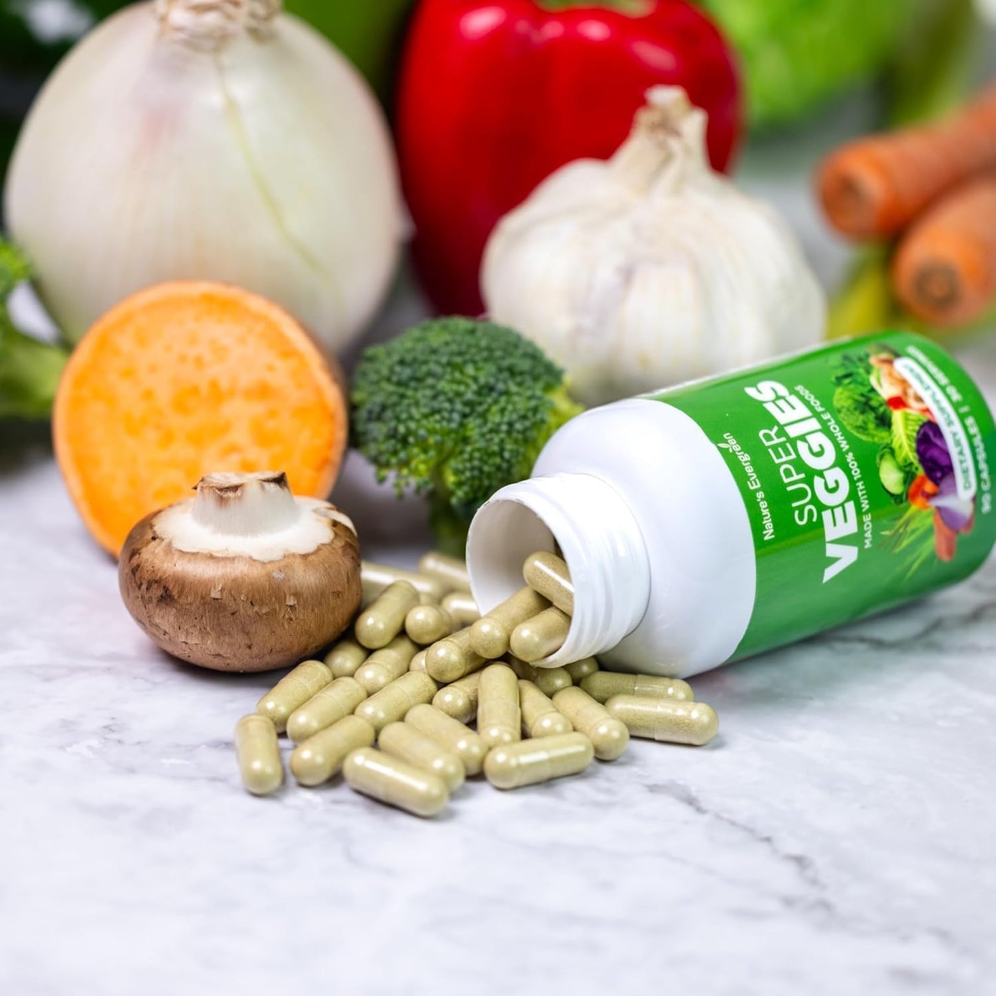 Fruits and Veggies Supplement - Nature Fruits and Vegetables Supplements - Vegan, Non GMO, Soy Free, Superfood Vitamins & Minerals Nutritional Balance - (Total 180 Capsules - Pack of 2) Made in USA - dailyvitalstore