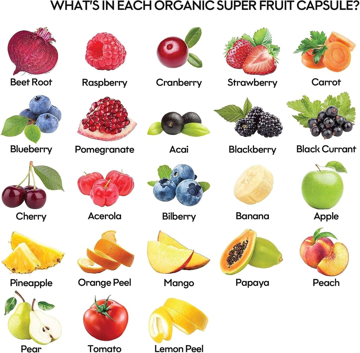 Fruits and Veggies Supplement Powerfull Blend of 39 Whole Fruits and Veggies, Fills Nutritional Gaps, Get Energy, Well-being. USA Made Non-GMO/Vegan/Gluten Free. Packaging May Vary (60 Day Supply) - dailyvitalstore