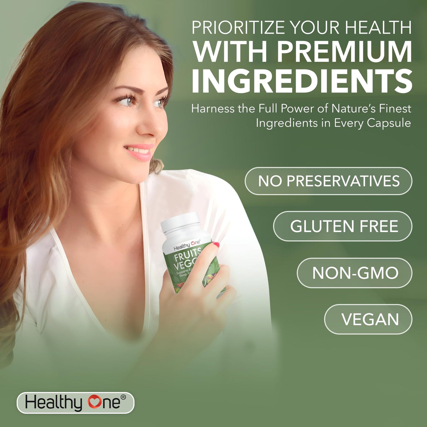 Fruits & Veggies Formula - 27 Premium Whole Foods - Organic Ingredients - Equals 3 Servings of Fruits & Vegetables - Improve Energy, Focus & Immune Function - Fiber - Antioxidants - 150ct (75 Serv) - dailyvitalstore