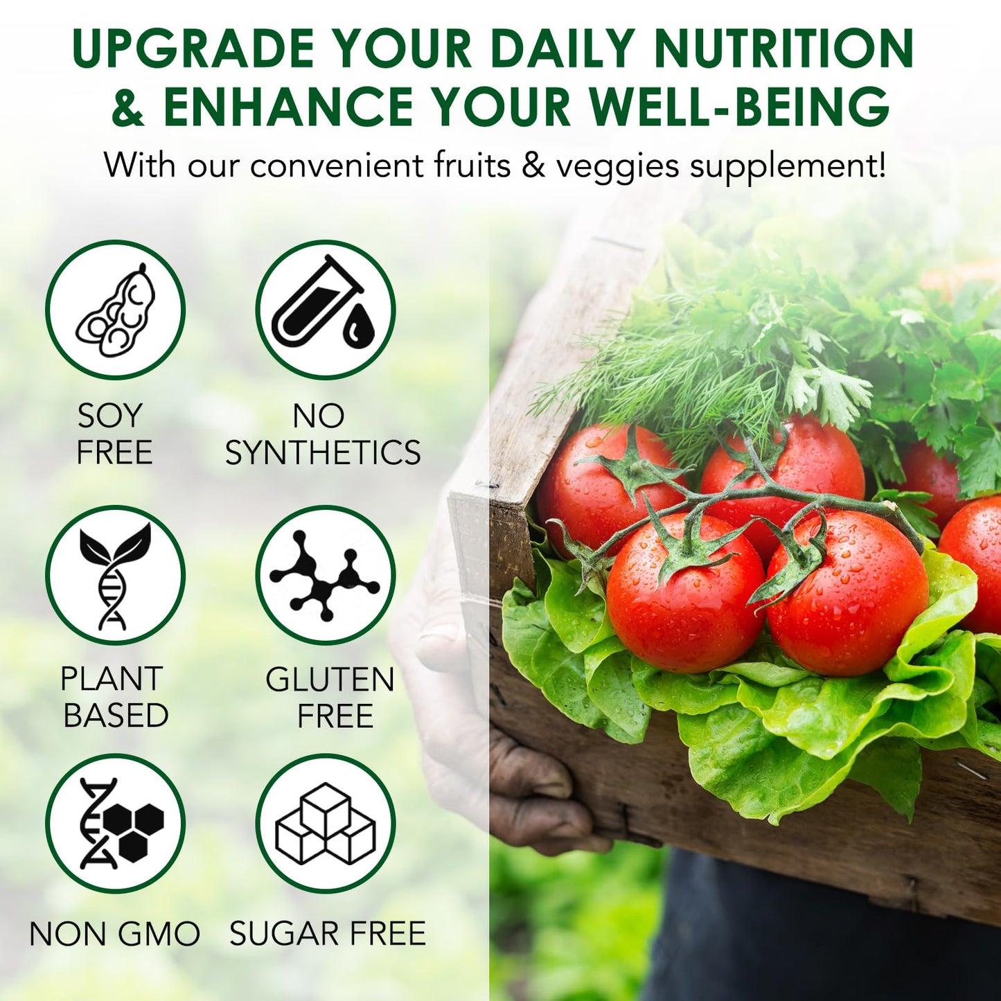Fruits & Veggies Supplements - 2 Bottles 180 Total Vegetarian Capsules | BalanceNatural Vitamins Supplement Dietary Nutritional Balance,Lngredients Blended Vitamin & Mineral Whole Food Supplement - dailyvitalstore