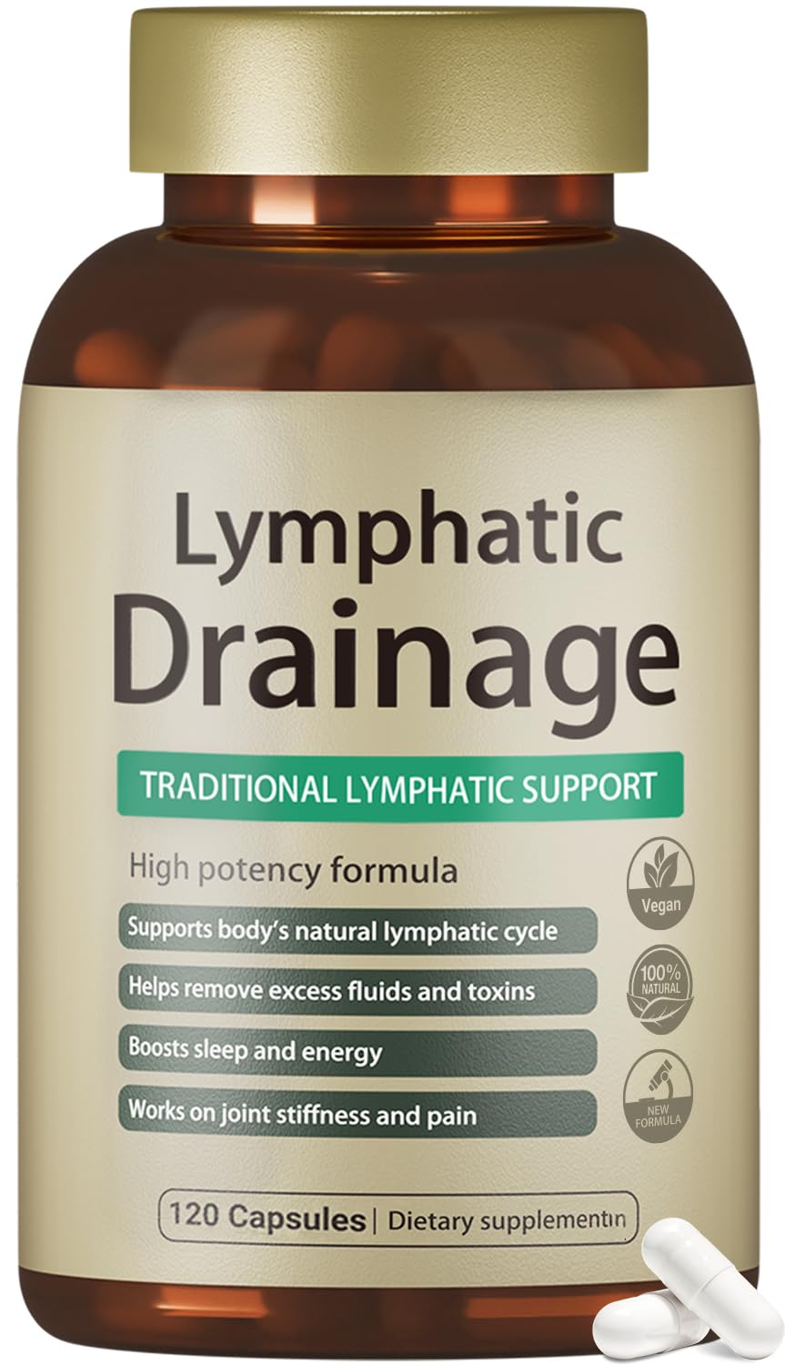 FRZVEO Lymphatic Drainage Capsules, 120 Capsules New Maximum Potency Formula 2 Month Supply with Dandelion Extract, Cleavers Extract - Supports Cellulite Reduction, Lymphatic Drainage & Immune Health - dailyvitalstore
