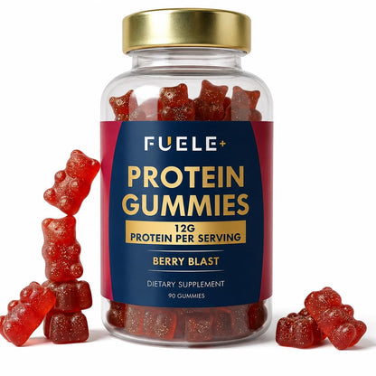 FUELE+ Protein Gummies – 12g High Protein Snack, Mixed Berry Flavor, No Added Sugar, Whey Protein Gummies, Supports Muscle Recovery, Post Workout Supplement - dailyvitalstore