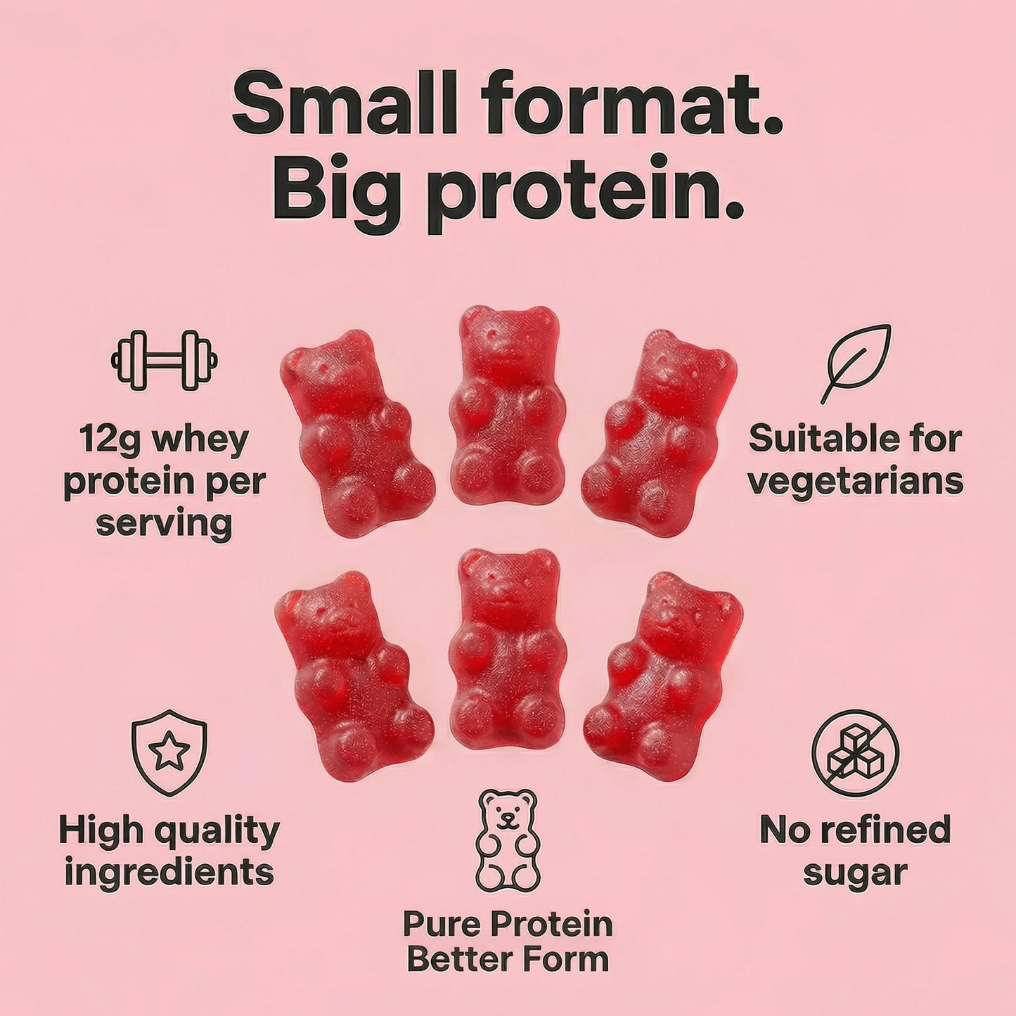 FUELE+ Protein Gummies – 12g High Protein Snack, Mixed Berry Flavor, No Added Sugar, Whey Protein Gummies, Supports Muscle Recovery, Post Workout Supplement - dailyvitalstore