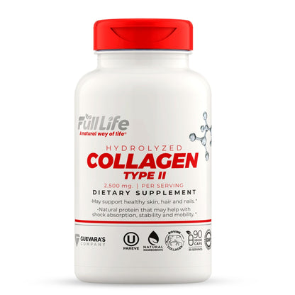 Full Life Hydrolyzed Collagen Supplements - Bovine Collagen Pills for Women and Men - Kosher Collagen Capsules, Gluten-Free - 90 Veggie Capsules 2,500mg - dailyvitalstore