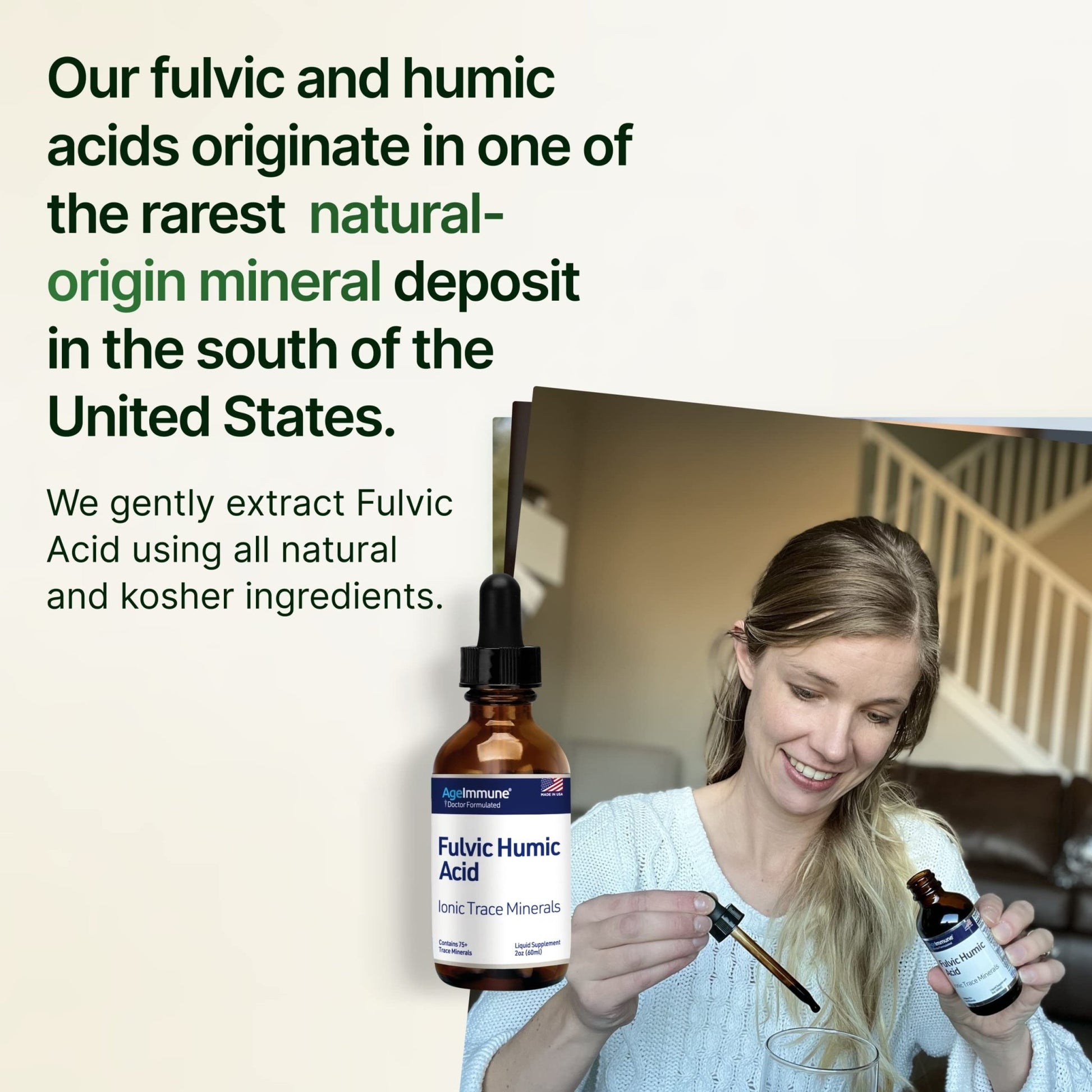 Fulvic Humic Acid 75 + Trace Minerals Liquid Supplement - Plant Derived in USA - Fulvic Acid Minerals Concentrate for Energy, Gut Health and Hydration - dailyvitalstore
