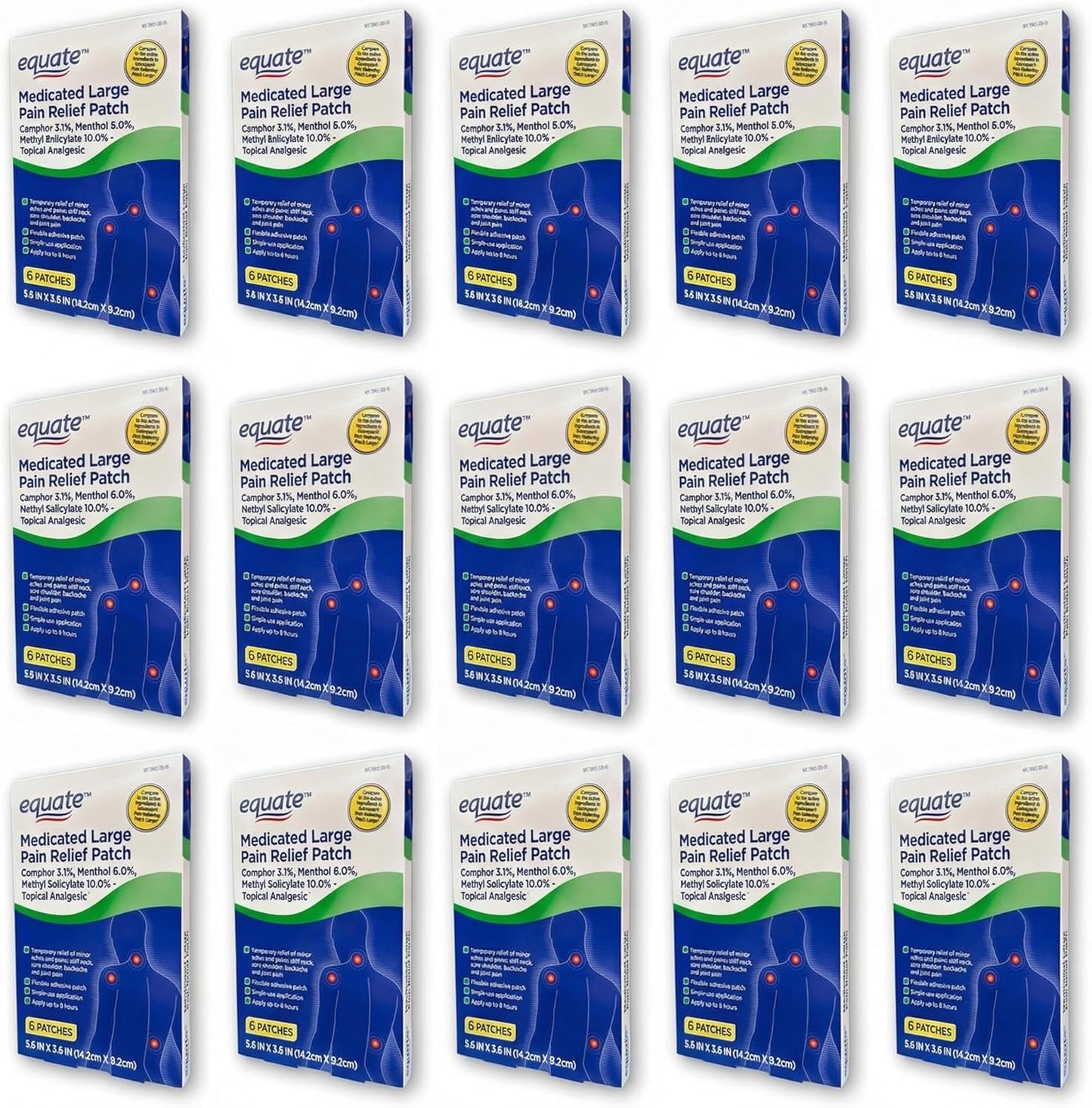 FUSION SHOP STORE Smart choices, meaningful life! Topical Patch with Menthol, Camphor, Methyl salycilate, 6 Count (Pack of 15) - dailyvitalstore