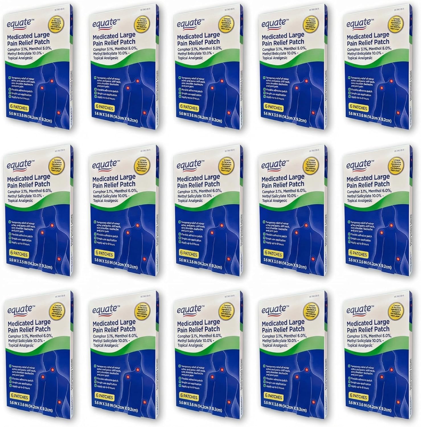 FUSION SHOP STORE Smart choices, meaningful life! Topical Patch with Menthol, Camphor, Methyl salycilate, 6 Count (Pack of 15) - dailyvitalstore