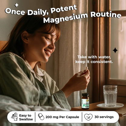 Future Kind Magnesium Glycinate, Supports Muscle and Nerve Function, High Absorption Chelated Magnesium Supplement, Nightly Calm, Energy & Metabolism, Highly Bioavailable & Potent - 30 Vegan Capsules - dailyvitalstore