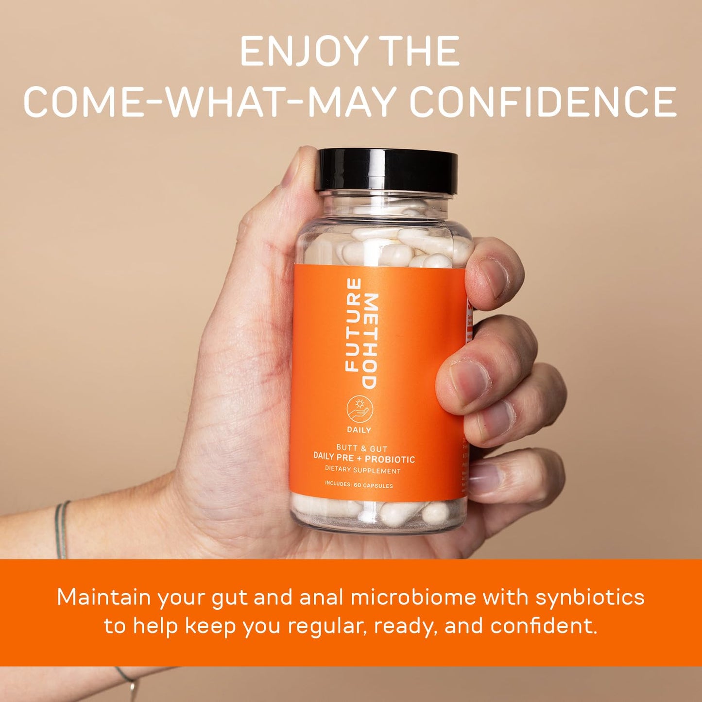 FUTURE METHOD Synbiotic Prebiotics for Men & Women - Probiotics & Prebiotic Supplement for Digestion, Immunity & Regularity (60ct) - dailyvitalstore