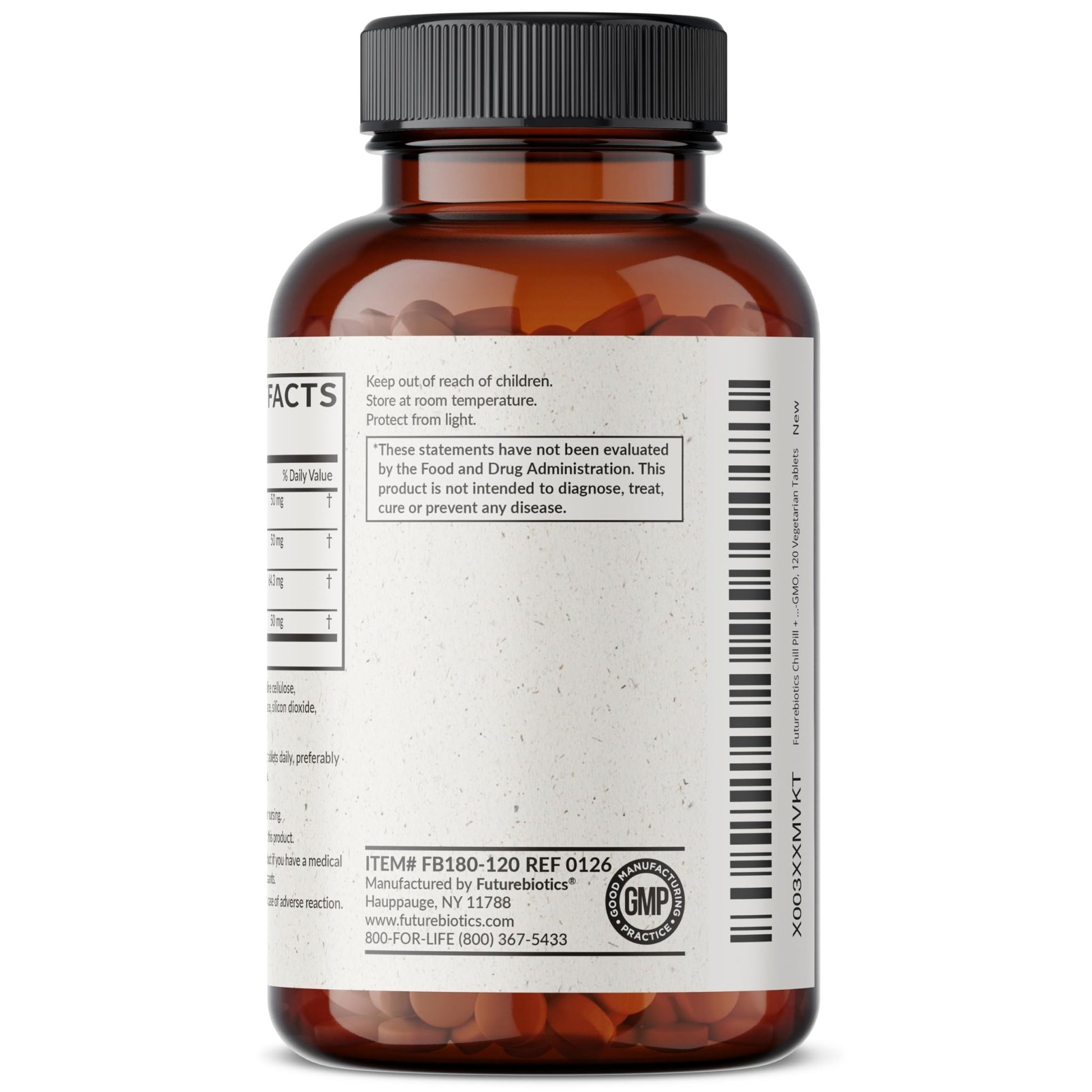 Futurebiotics Chill Pill + Ashwagandha, Rhodiola, St. John’s Wort, & L-Theanine - Non-GMO, 120 Vegetarian Tablets - dailyvitalstore