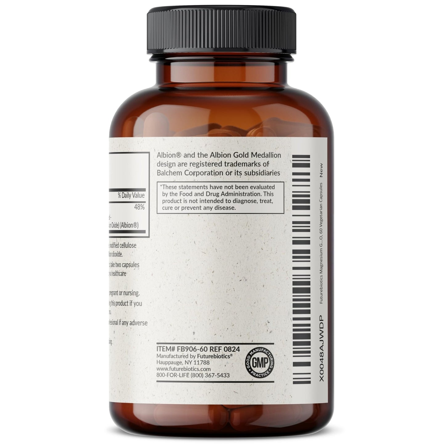 Futurebiotics Magnesium Glycinate 200 MG per Serving Chelated for High Absorption, Gentle On Stomach, Non-GMO, 60 Vegetarian Capsules - dailyvitalstore