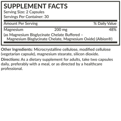 Futurebiotics Magnesium Glycinate 200 MG per Serving Chelated for High Absorption, Gentle On Stomach, Non-GMO, 60 Vegetarian Capsules - dailyvitalstore