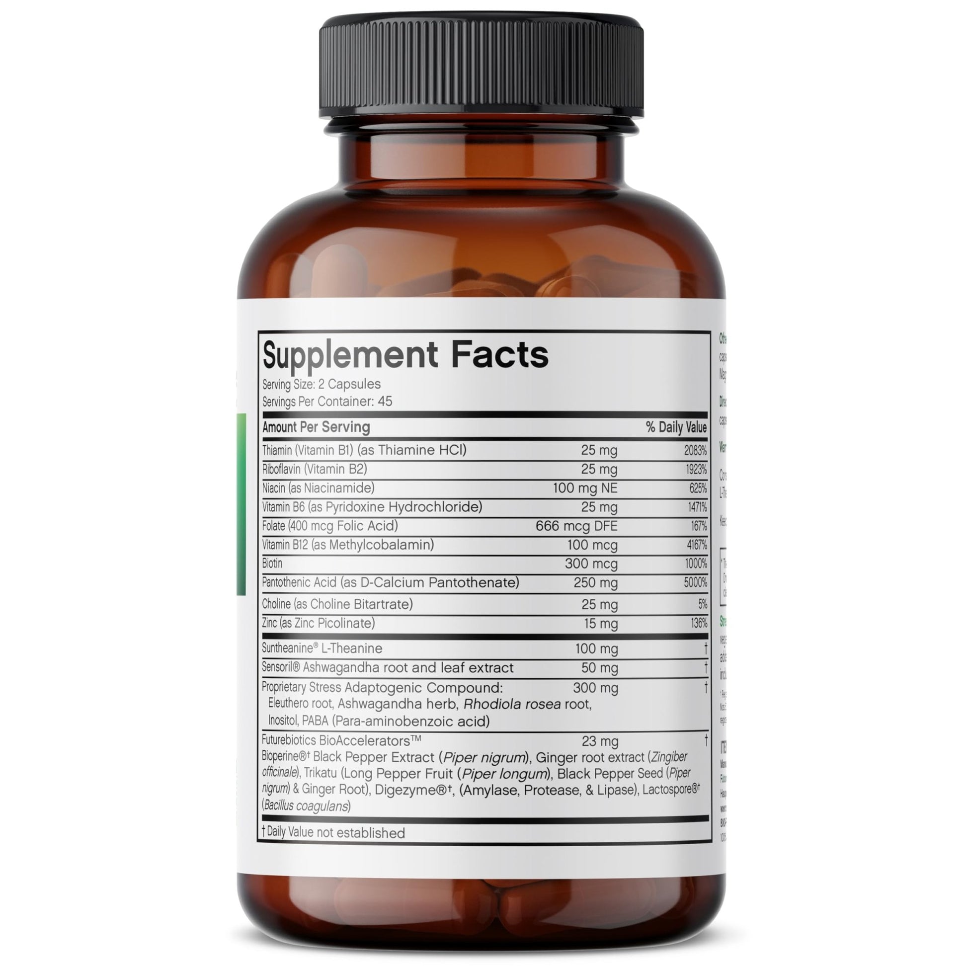 Futurebiotics Stressassist L-theanine Ashwagandha and Rhodiola Rosea Stress Complex - Natural Nutritional Stress Function, 90 Vegetarian Capsules - dailyvitalstore