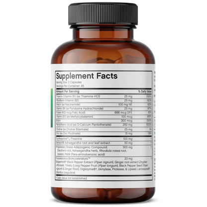 Futurebiotics Stressassist L-theanine Ashwagandha and Rhodiola Rosea Stress Complex - Natural Nutritional Stress Function, 90 Vegetarian Capsules - dailyvitalstore