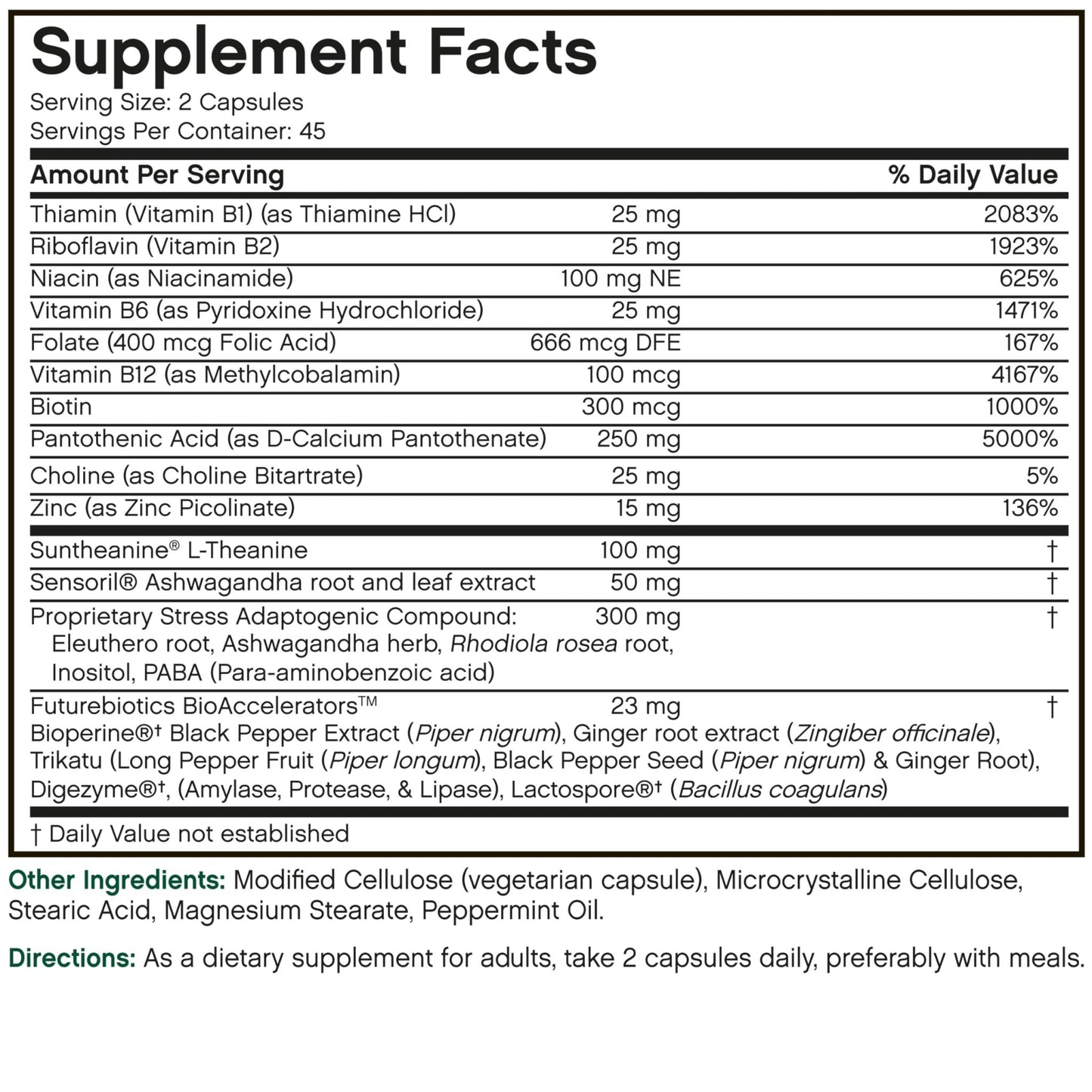 Futurebiotics Stressassist L-theanine Ashwagandha and Rhodiola Rosea Stress Complex - Natural Nutritional Stress Function, 90 Vegetarian Capsules - dailyvitalstore