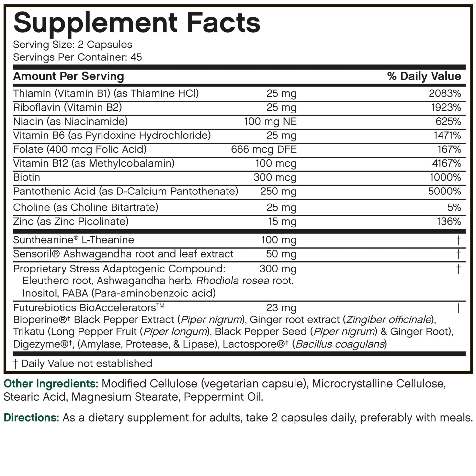 Futurebiotics Stressassist L-theanine Ashwagandha and Rhodiola Rosea Stress Complex - Natural Nutritional Stress Function, 90 Vegetarian Capsules - dailyvitalstore