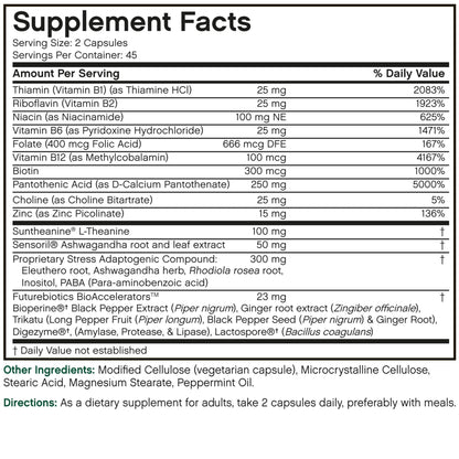 Futurebiotics Stressassist L-theanine Ashwagandha and Rhodiola Rosea Stress Complex - Natural Nutritional Stress Function, 90 Vegetarian Capsules - dailyvitalstore
