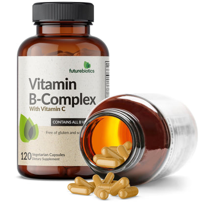 Futurebiotics Vitamin B Complex with Vitamin C Supports Energy Production, Nervous System & Immune Support - Non-GMO, 120 Vegetarian Capsules - dailyvitalstore