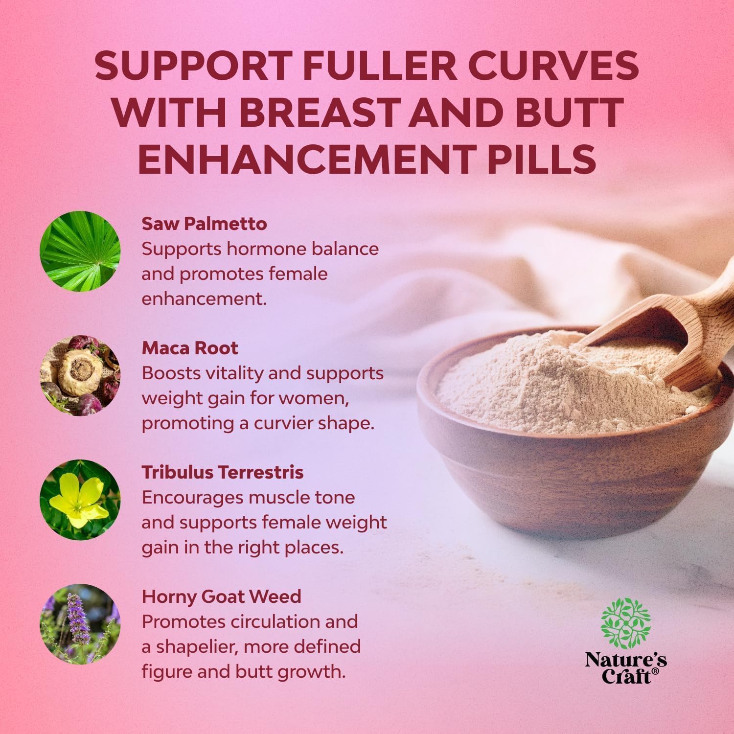 G-Curve Butt and Breast Growth Capsules - Horny Goat Weed Muira Puama & Maca Root for Butt Growth Support - Advanced Herbal Formula - dailyvitalstore