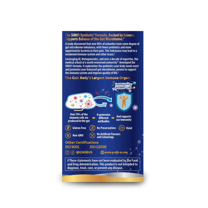 G-NiiB Immunity Elite (SIM01 Synbiotic Formula) - Potent Live probiotics and Added prebiotics to Support Immunity, Regularity, Sleep, Mood, and Skin - 5X More Effective in Reaching the Gut Alive - dailyvitalstore