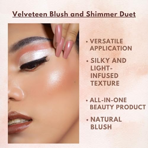 GA-DE Velveteen Blush and Shimmer Duet, 50 - Formulated with Micronized Pearls and Pigments for Sculpting Face and Décolleté - Paraben-Free - 0.26 oz - dailyvitalstore