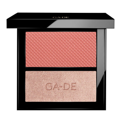 GA-DE Velveteen Blush and Shimmer Duet, 50 - Formulated with Micronized Pearls and Pigments for Sculpting Face and Décolleté - Paraben-Free - 0.26 oz - dailyvitalstore