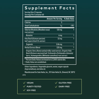 Gaia Herbs Adrenal Health Daily Support, Help Maintain Healthy Energy & Stress Levels*,120 Liquid Phyto-Caps Adrenal Health Nightly Restore, 120 Liquid Phyto-Caps - Bundle - dailyvitalstore