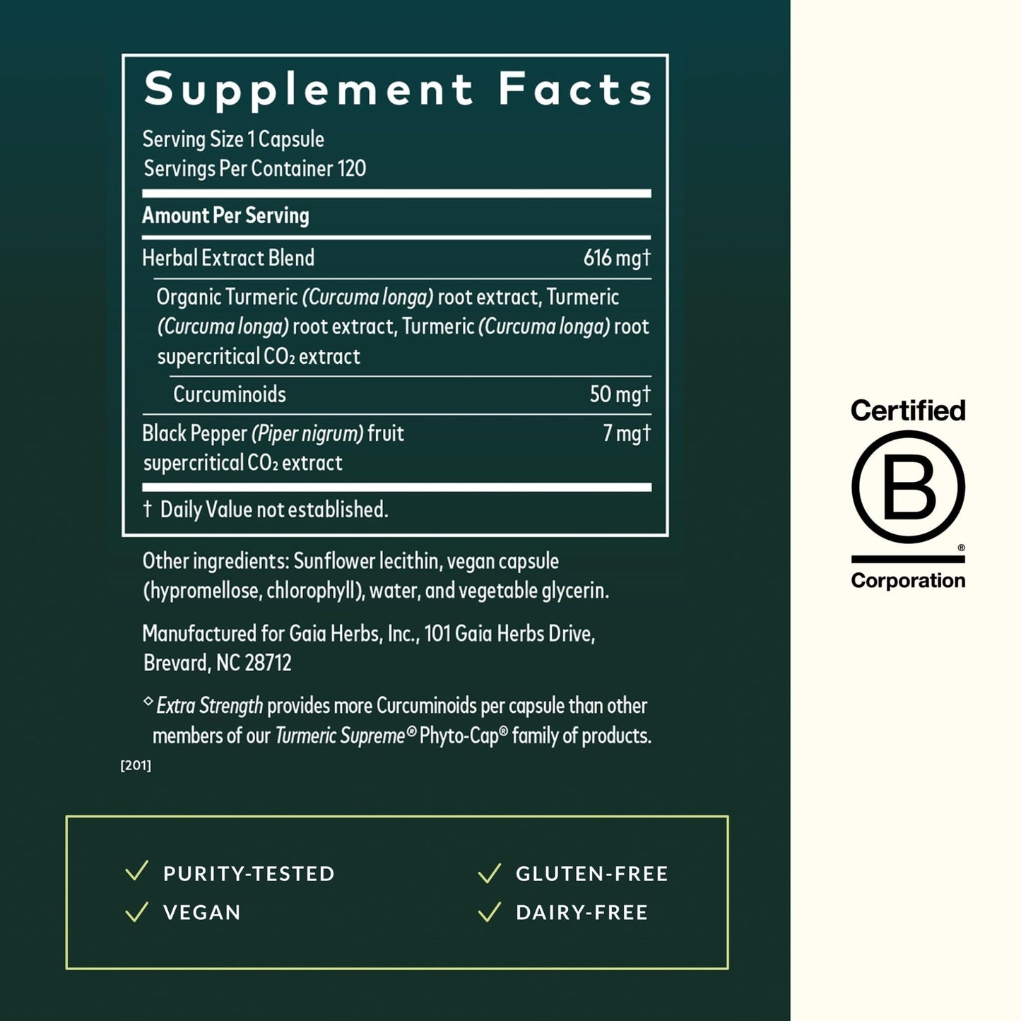 Gaia Herbs Turmeric Supreme Extra Strength - Supports Occasional Discomfort from Normal Wear & Tear* - with Turmeric Curcumin & Black Pepper - dailyvitalstore