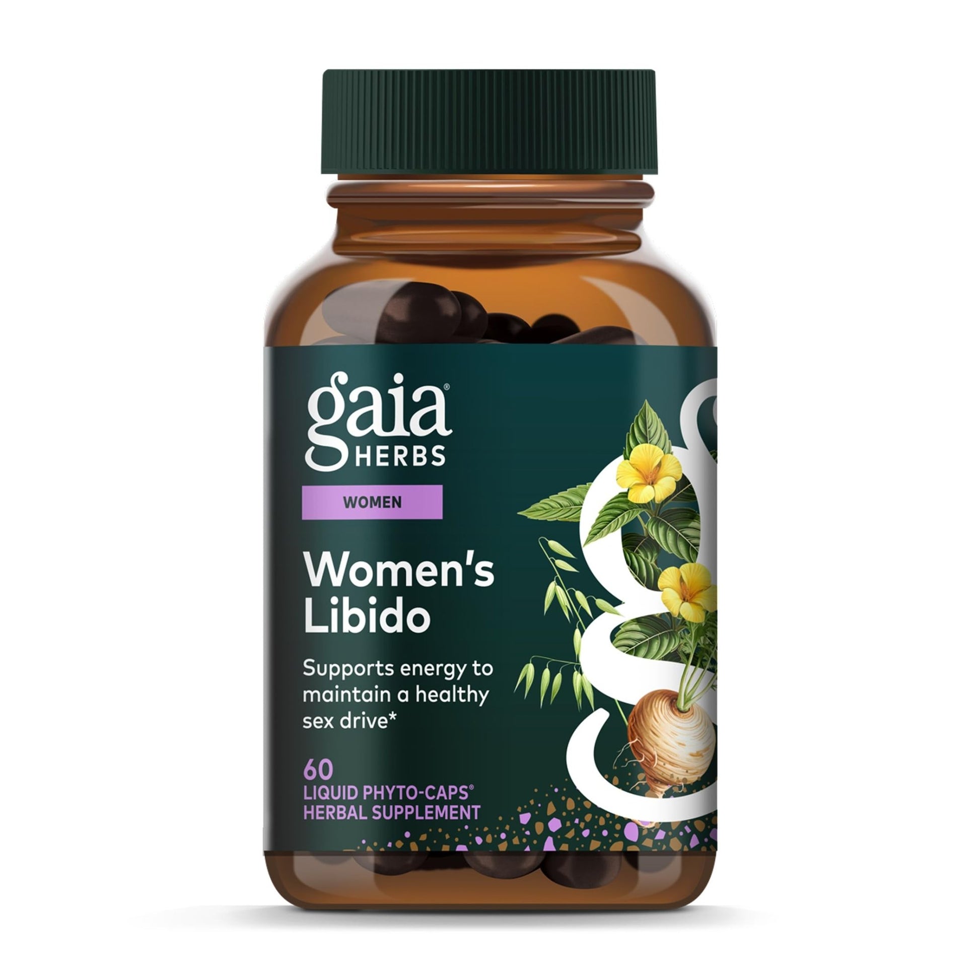 Gaia Herbs Womens Libido - Supports Energy to Maintain Healthy Libido* - with Tribulus & Horny Goat Weed - 60 Vegan Liquid Phyto-Caps (60 Servings) - dailyvitalstore