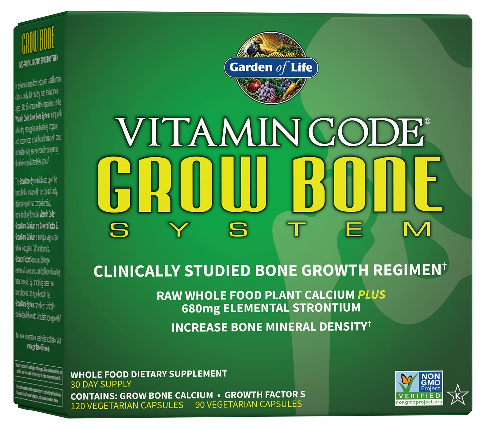 Garden of Life Calcium Supplement - Vitamin Code Grow Bone Made with Whole Foods, Strontium, Magnesium, K2 MK7, Vitamin D3 - dailyvitalstore