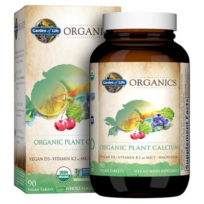 Garden of Life Calcium Supplement with Magnesium & Organic Vitamin D3 K2, Made from Whole Foods, Gluten-Free, 90 Count - dailyvitalstore