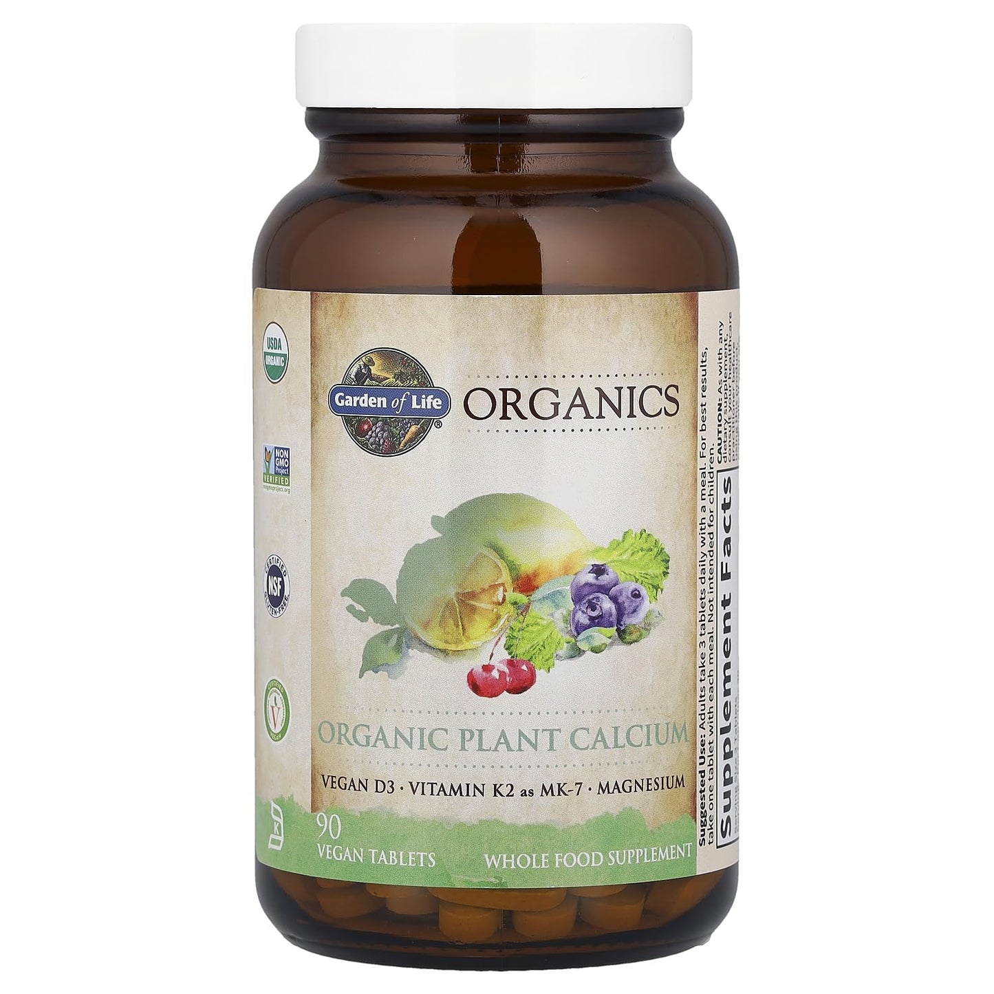 Garden of Life Calcium Supplement with Magnesium & Organic Vitamin D3 K2, Made from Whole Foods, Gluten-Free, 90 Count - dailyvitalstore