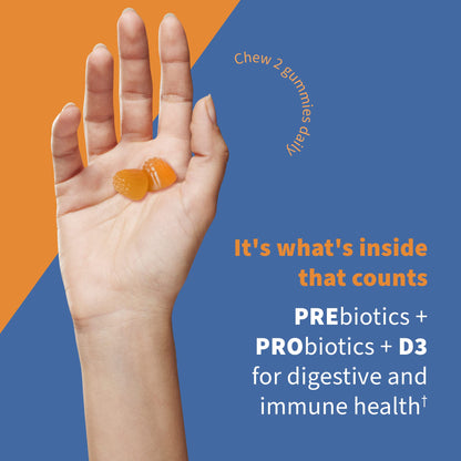 Garden of Life Dr Formulated 10 Billion CFU Prebiotic Fiber & Probiotic Gummies with Vitamin D3 for Digestive and Immune Health – Gluten Free, Non GMO - dailyvitalstore