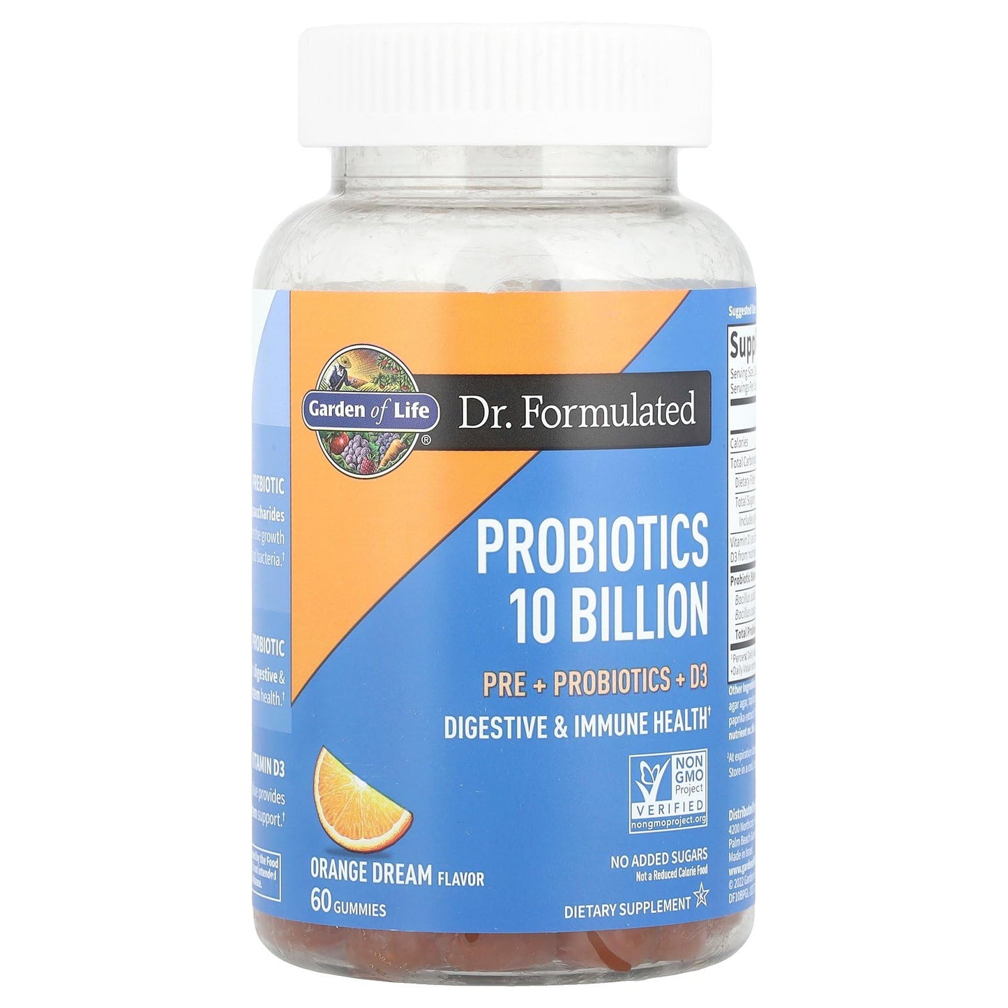 Garden of Life Dr Formulated 10 Billion CFU Prebiotic Fiber & Probiotic Gummies with Vitamin D3 for Digestive and Immune Health – Gluten Free, Non GMO - dailyvitalstore