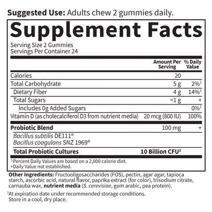 Garden of Life Dr Formulated 10 Billion CFU Prebiotic Fiber & Probiotic Gummies with Vitamin D3 for Digestive and Immune Health – Gluten Free, Non GMO - dailyvitalstore