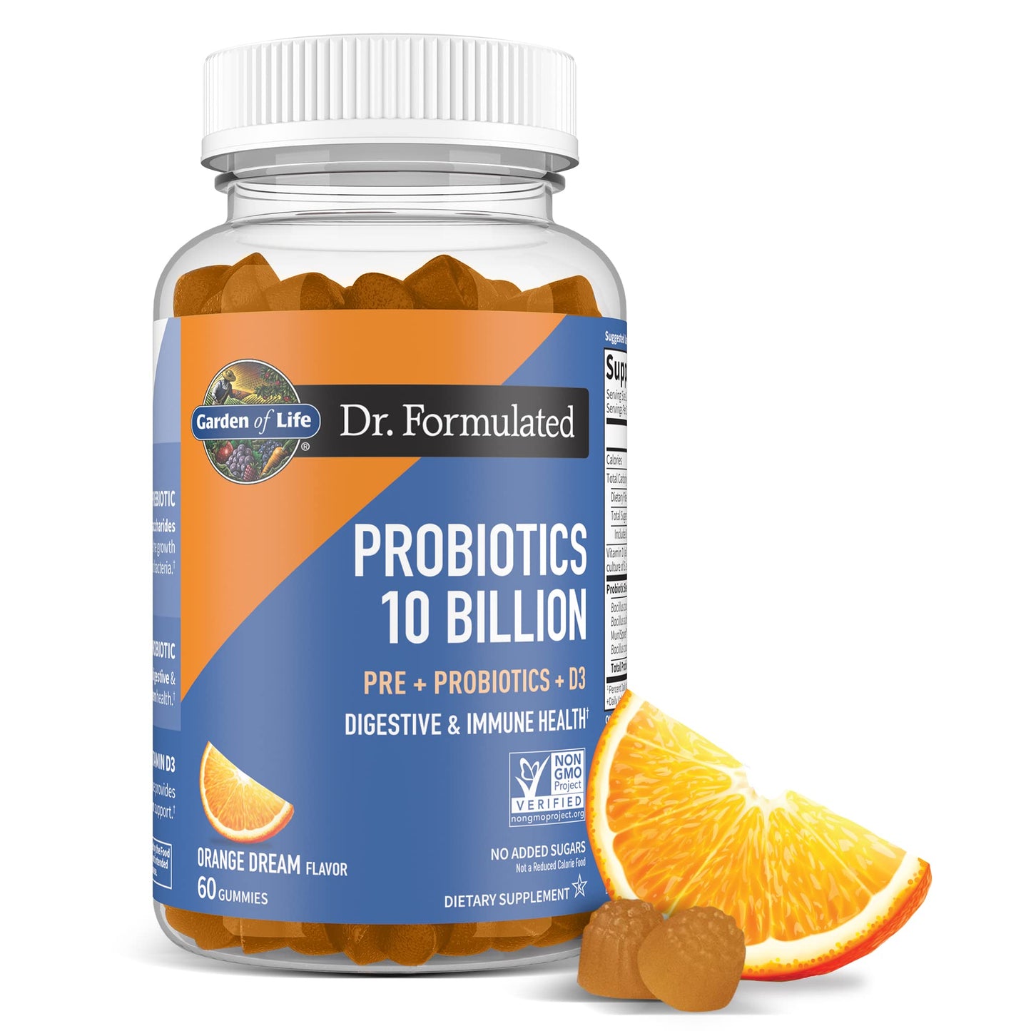 Garden of Life Dr Formulated 10 Billion CFU Prebiotic Fiber & Probiotic Gummies with Vitamin D3 for Digestive and Immune Health – Gluten Free, Non GMO - dailyvitalstore