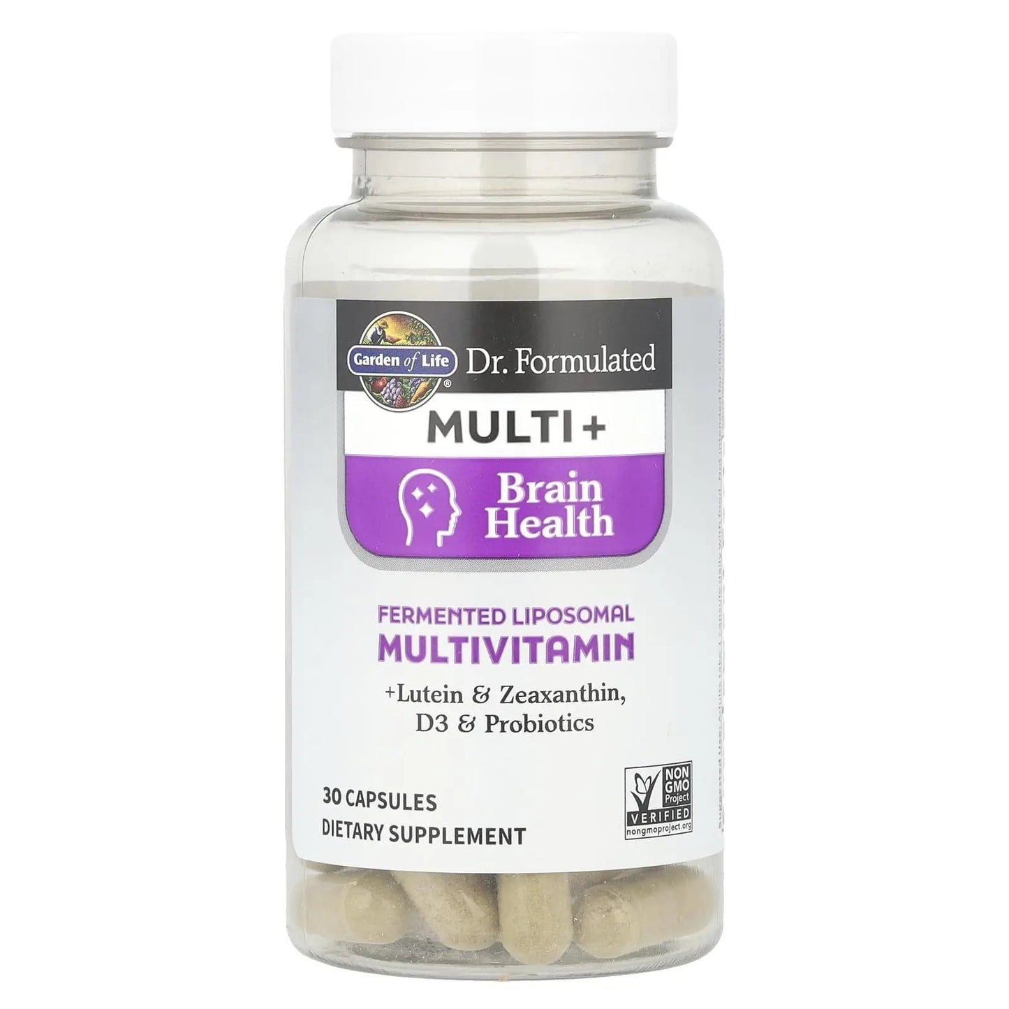 Garden of Life Dr Formulated Multi+ Brain Health, Fermented Liposomal Multivitamin + Lutein & Zeaxanthin, Vitamin D3 & Probiotics - dailyvitalstore