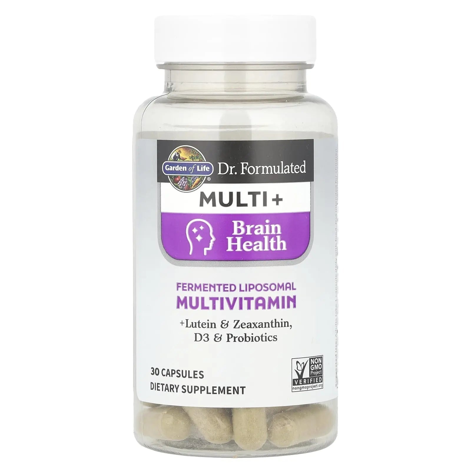 Garden of Life Dr Formulated Multi+ Brain Health, Fermented Liposomal Multivitamin + Lutein & Zeaxanthin, Vitamin D3 & Probiotics - dailyvitalstore