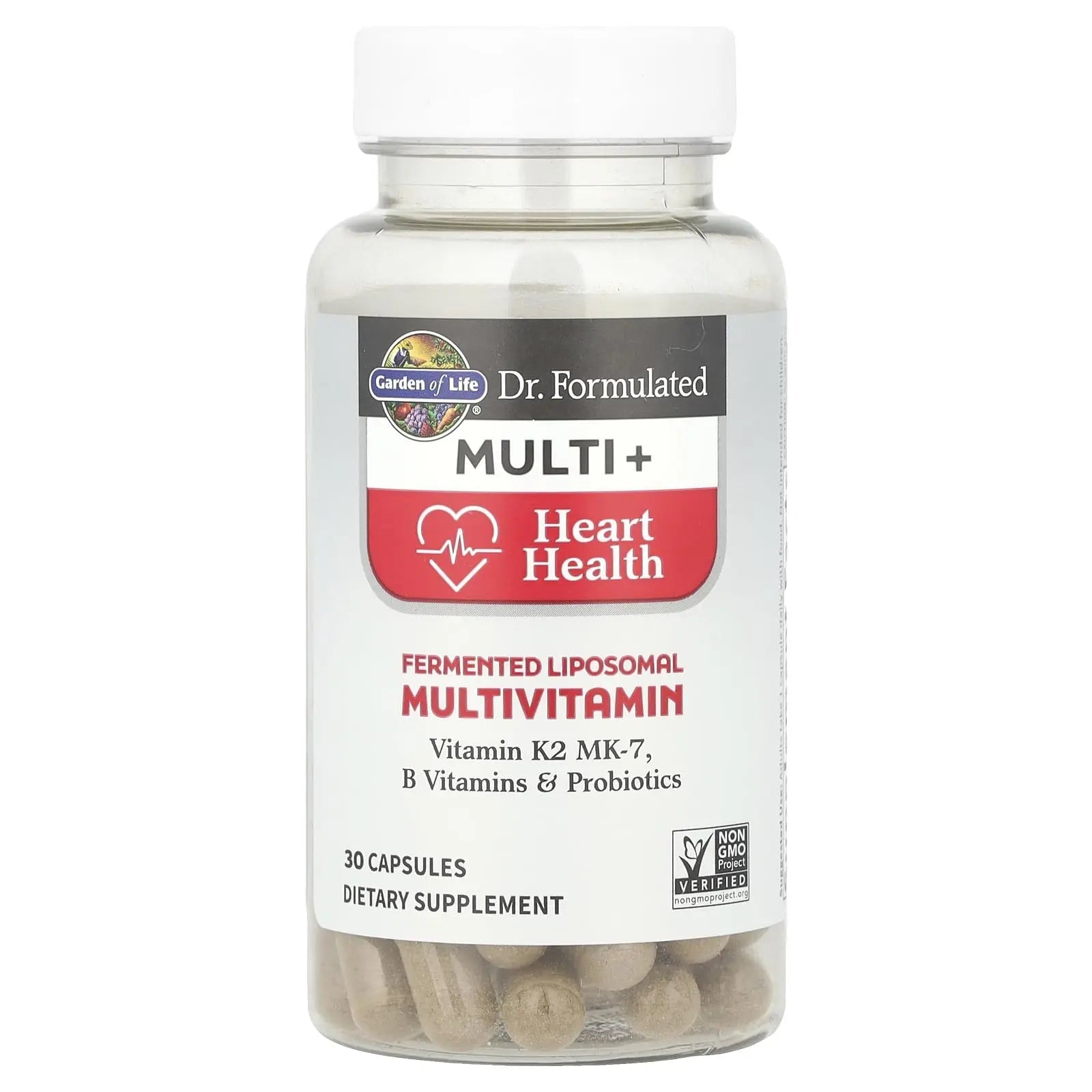 Garden of Life Dr. Formulated Multi+ Heart Health - Fermented Liposomal Multivitamin + Vitamin K2 MK-7, B Vitamins & Probiotics - dailyvitalstore