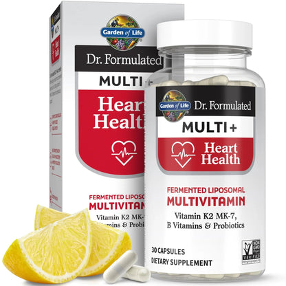 Garden of Life Dr. Formulated Multi+ Heart Health - Fermented Liposomal Multivitamin + Vitamin K2 MK-7, B Vitamins & Probiotics - dailyvitalstore