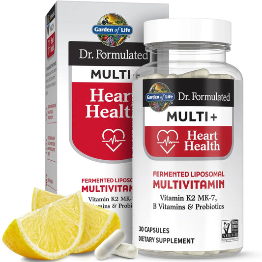 Garden of Life Dr. Formulated Multi+ Heart Health - Fermented Liposomal Multivitamin + Vitamin K2 MK-7, B Vitamins & Probiotics - dailyvitalstore