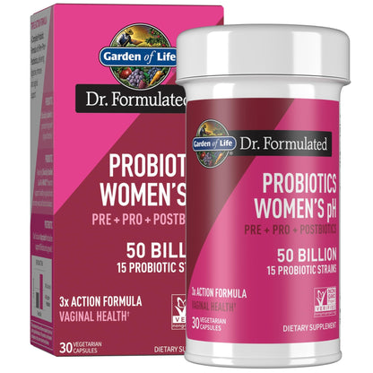 Garden of Life Dr Formulated Once Daily 3-in-1 Complete Prebiotics, Postbiotics & Probiotics for Women, PRE + PRO + POSTBIOTIC Supplement for Women’s Digestive, Immune & Vaginal Health, 30 Day Supply - dailyvitalstore