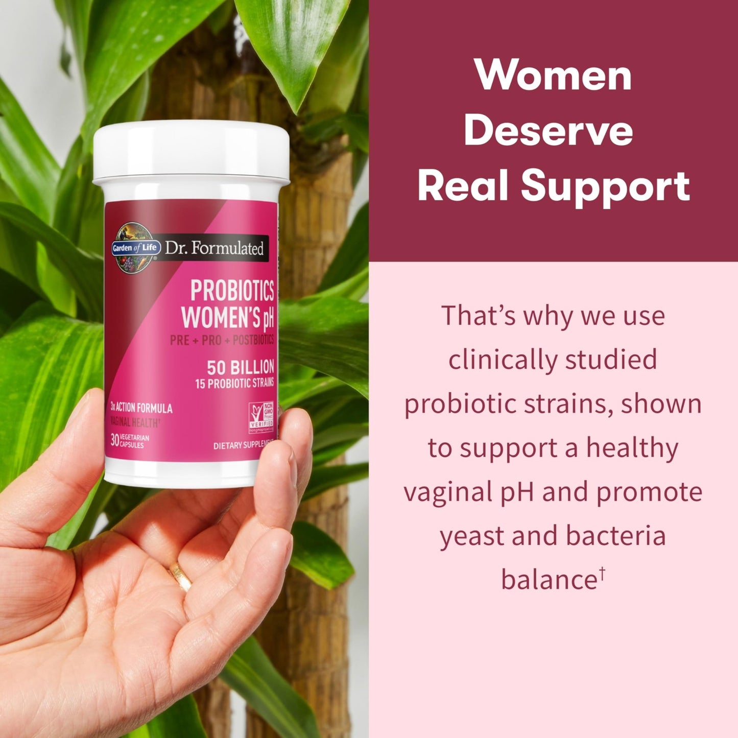 Garden of Life Dr Formulated Once Daily 3-in-1 Complete Prebiotics, Postbiotics & Probiotics for Women, PRE + PRO + POSTBIOTIC Supplement for Women’s Digestive, Immune & Vaginal Health, 30 Day Supply - dailyvitalstore