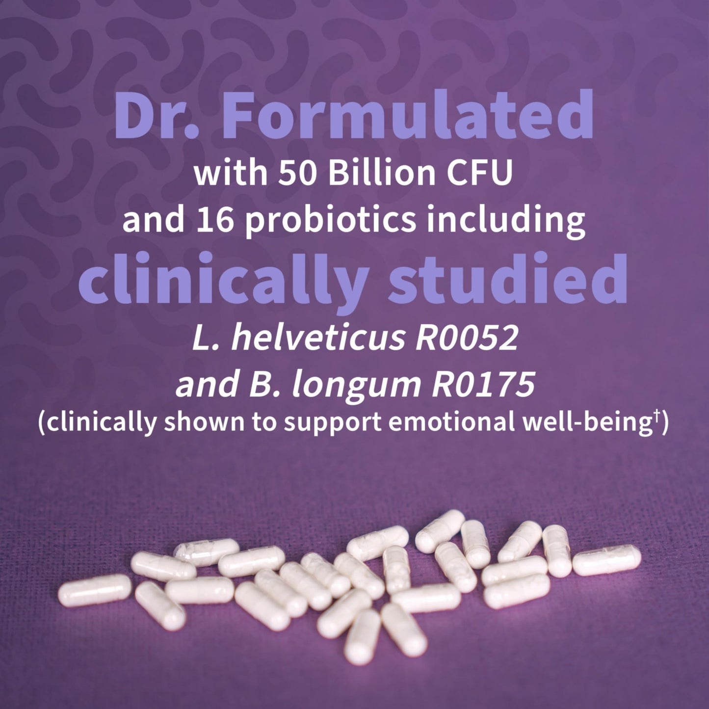 Garden of Life Dr. Formulated Probiotics Mood+ - 50 Billion CFU - Supports Relaxation & Digestive Health - Shelf Stable - 60 Vegetarian Capsules - dailyvitalstore